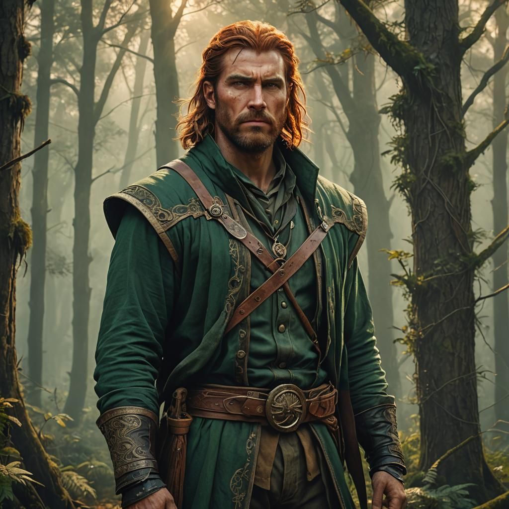 Fantasy Drifter in Eerie Forest, Digital Painting