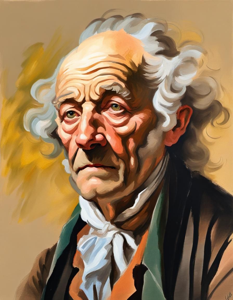 Old Man Portrait as Oil Painting