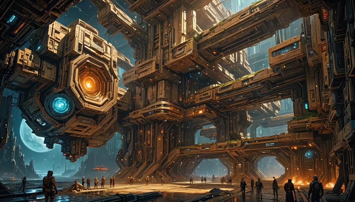 Sci-Fi Tech Hub Courtyard