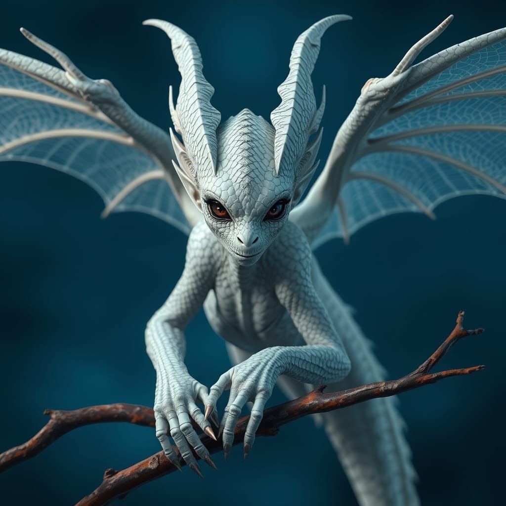 Ethereal Dragon Alien Goddess in Whimsical Hues