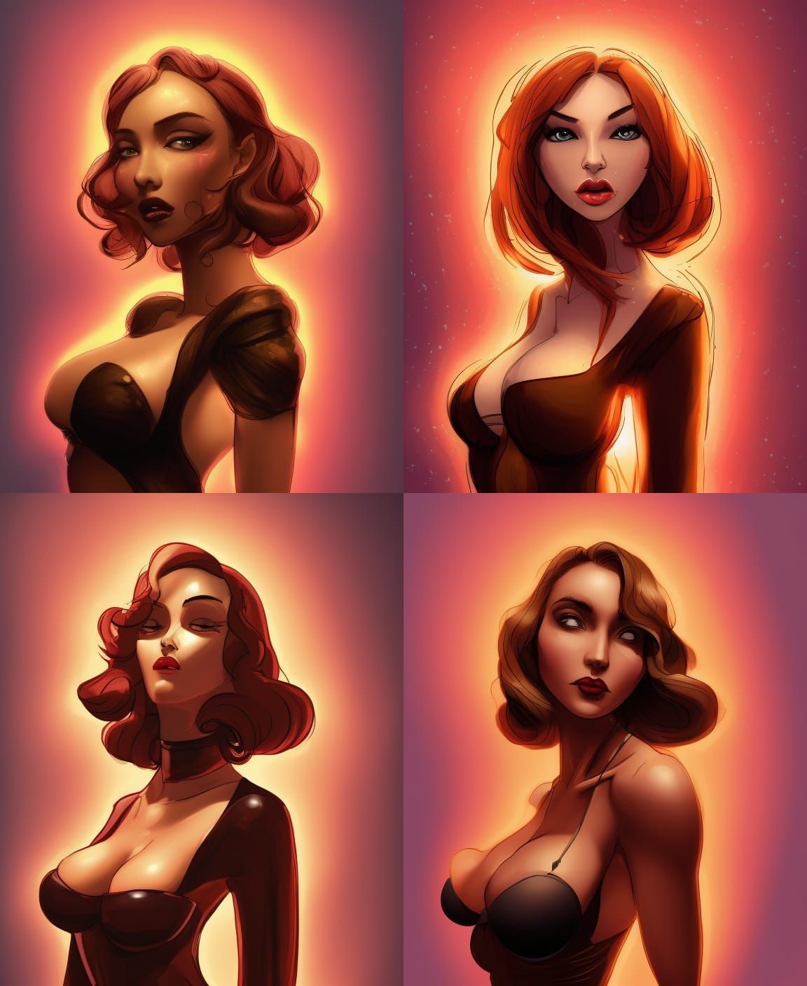 Hourglass Woman with Shiny Aura: Digital Concept Art