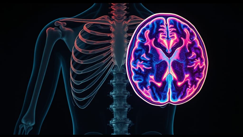 Human Body Composite: X-Ray Meets Brain Scan