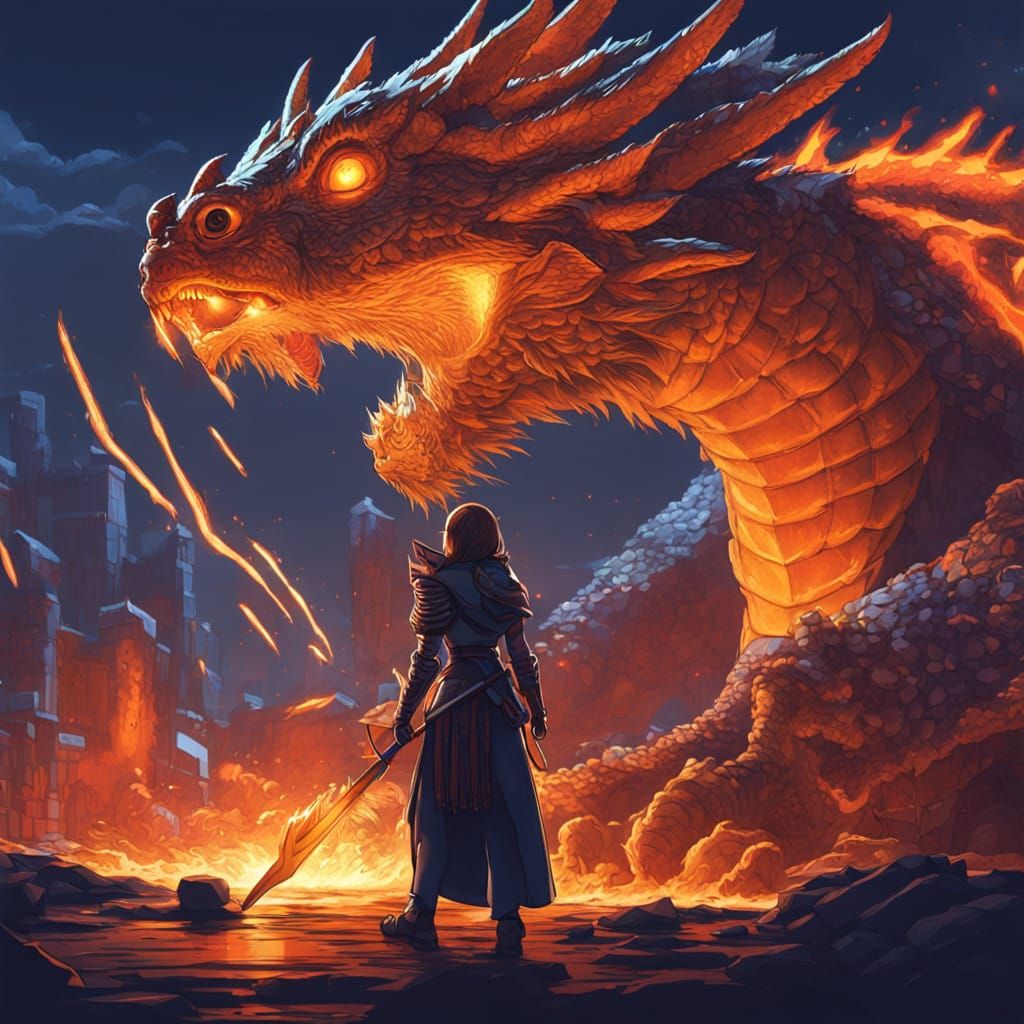 Anna Kendrick Battles Dragon in Retro Pixel Art