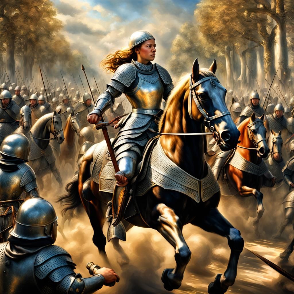Joan of Arc Leads Troops in Hyperrealistic Detail