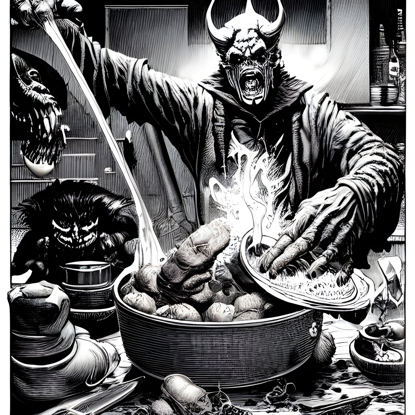 The Devil's Breakfast: Hyperdetailed Dark Art