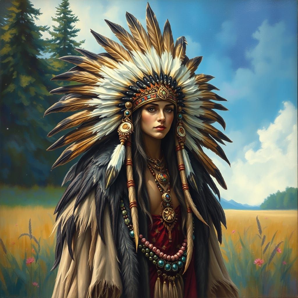 An oil painting on textured, rough canvas blending the Impre...