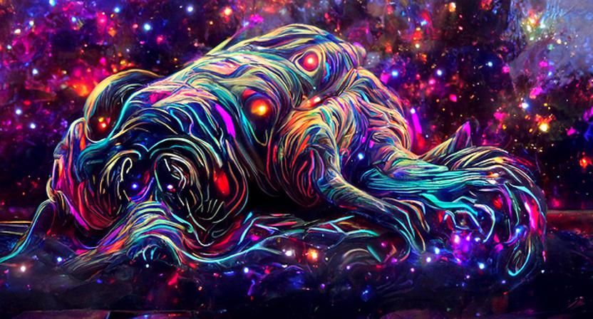 Astral Dog: A Galaxy Illustration