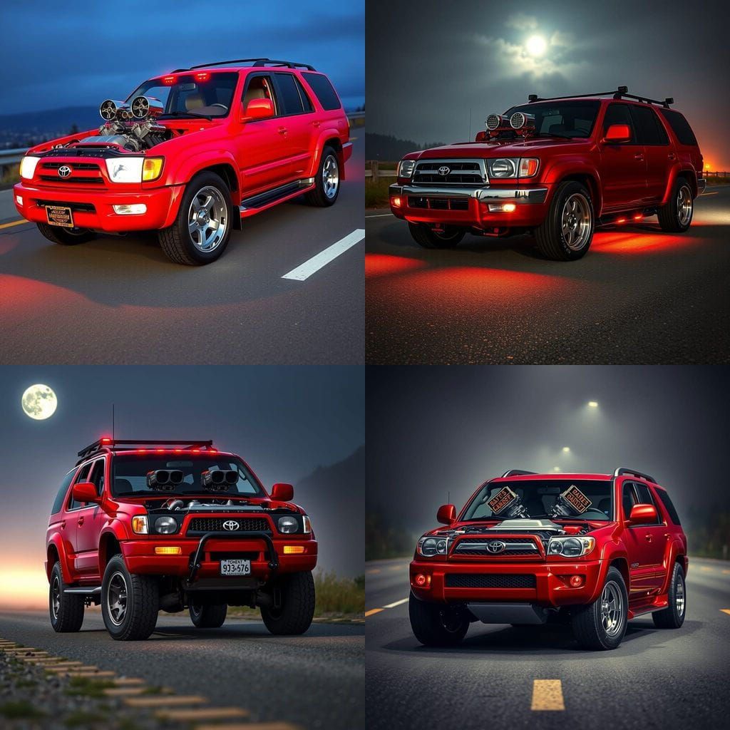 Cyberpunk Hot Rod Toyota 4Runner with Fire Engine Red Paint ...