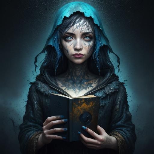 Joyful Blackberry in Dark Blue and Gold Acid Rain