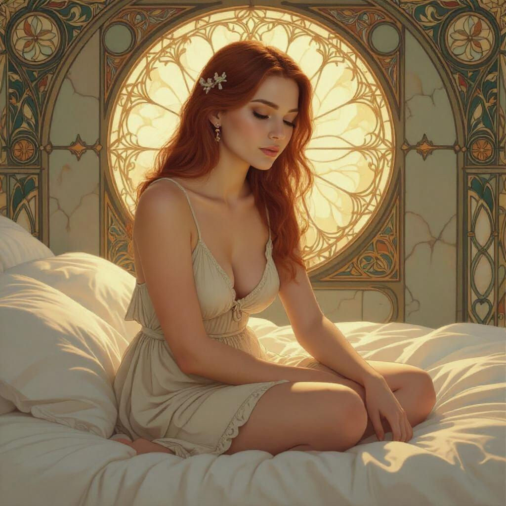 Redhead Radiance: A Moment of Intimate Serenity