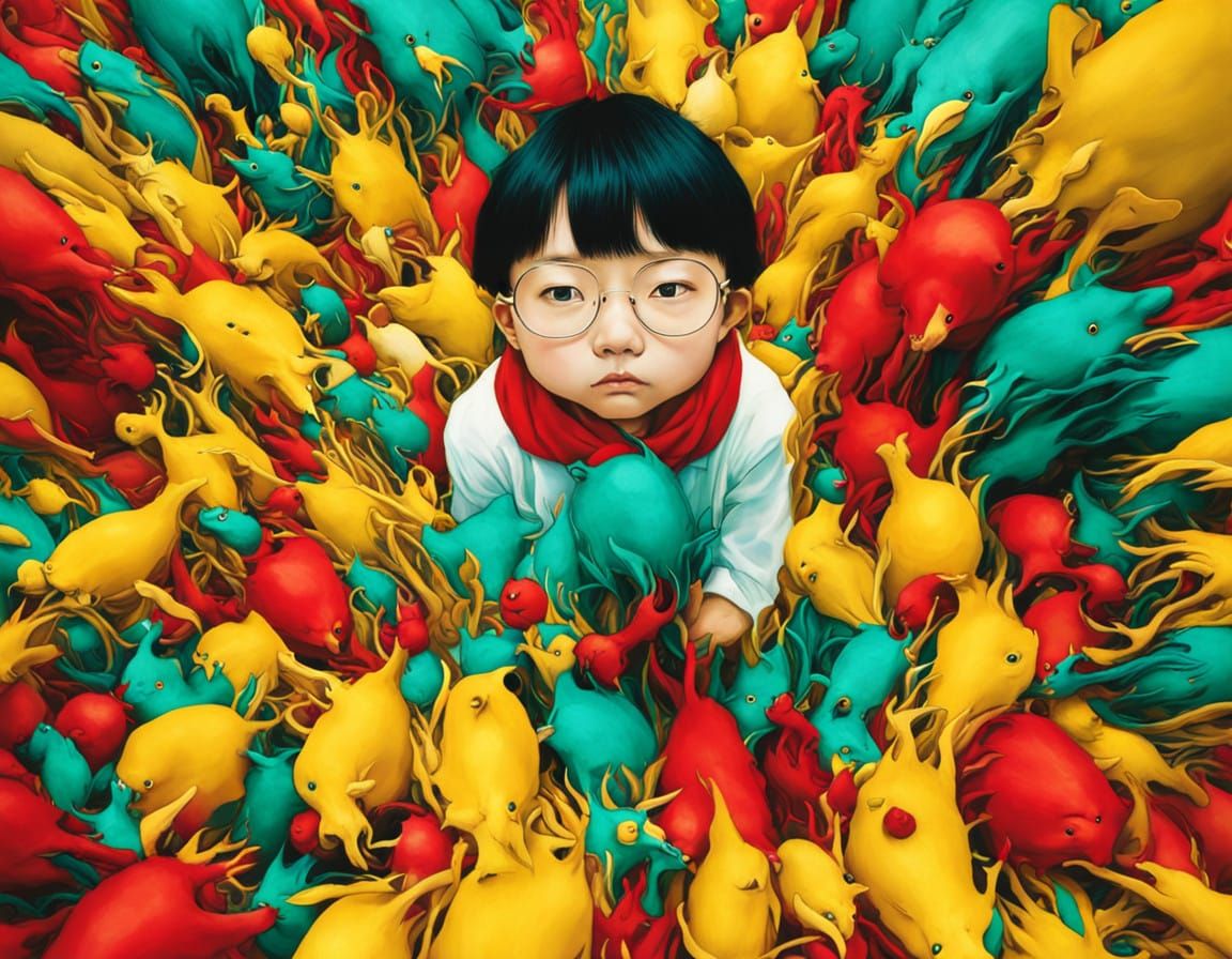 Golden Treasure Hunter in a Vibrant Landscape