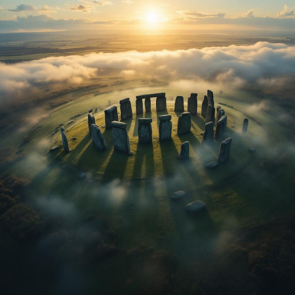 Stonehenge from Above: Cinematic Digital Painting