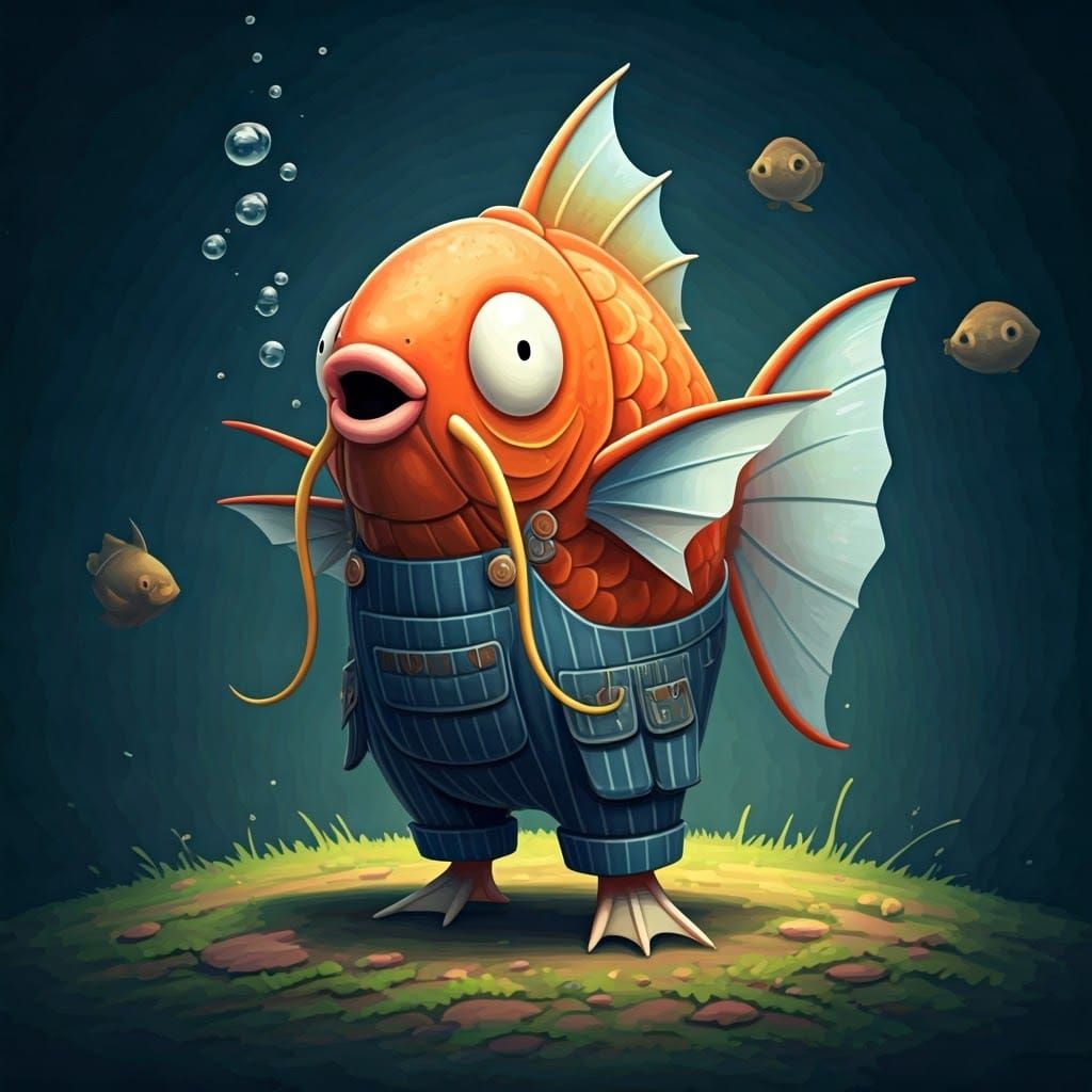 Whimsical Fish in Dreamlike Setting