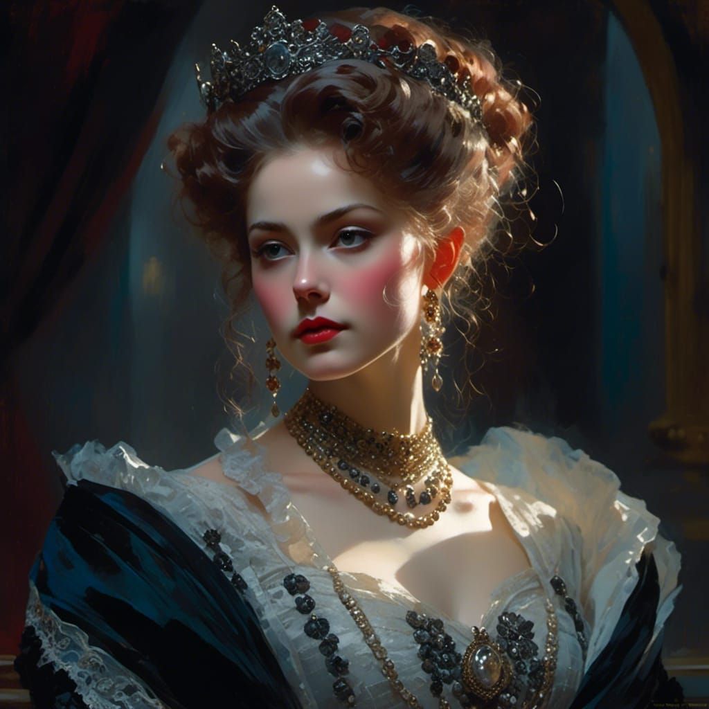 Victorian Queen Nicoletta in Dreamy 19th Century Portrait