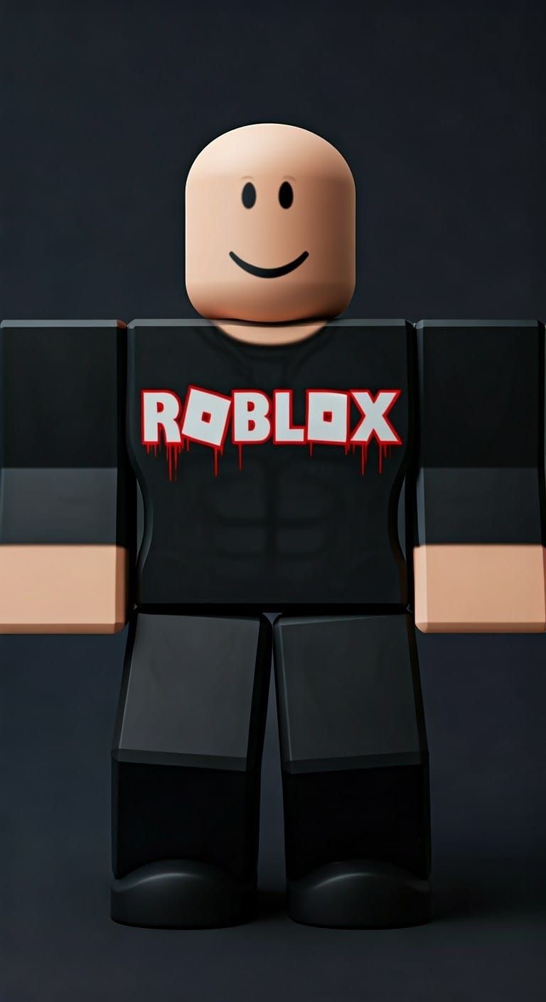 3D Roblox Avatar in T-Pose with Pale Head