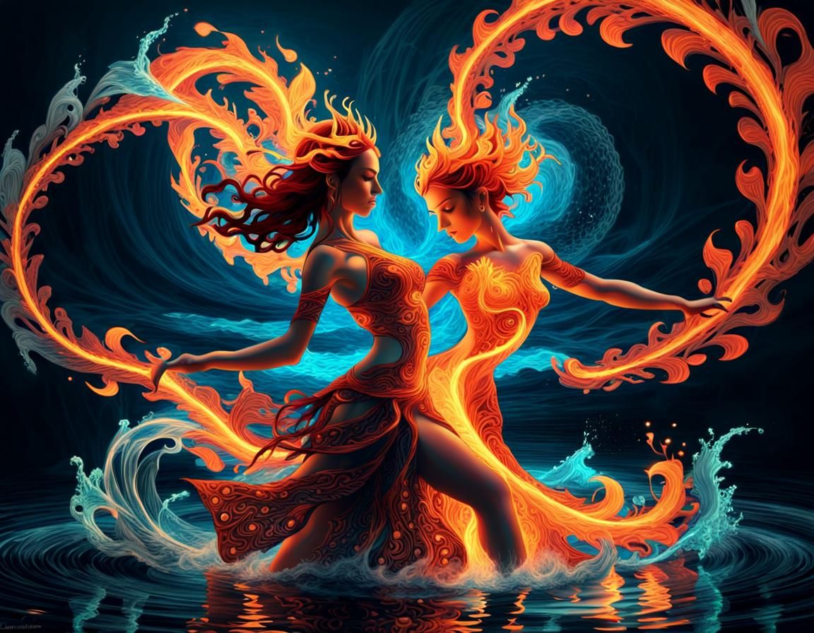 Fire Princess and Water Warrior Dance in Moonlight