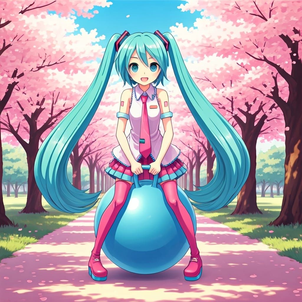 Hatsune Miku on Hopper Ball, Ghibli Movie Style