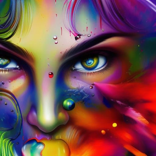 Hyperrealistic Portrait in Splash Art Style