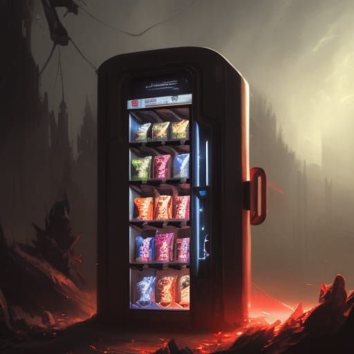 Dark Fantasy Vending Machine Concept Art in 8K