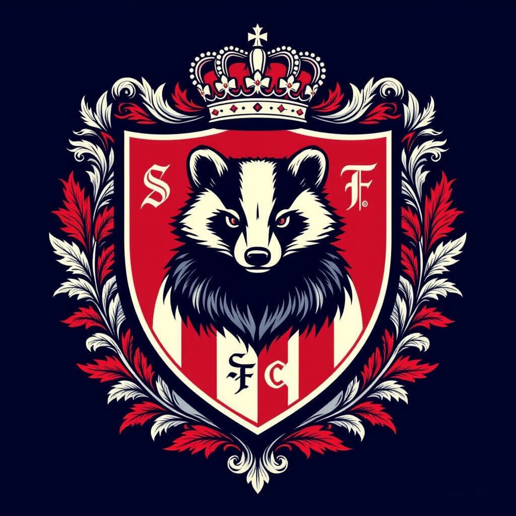 Swindon Town FC Crest: Heraldic Badger in Vector Art