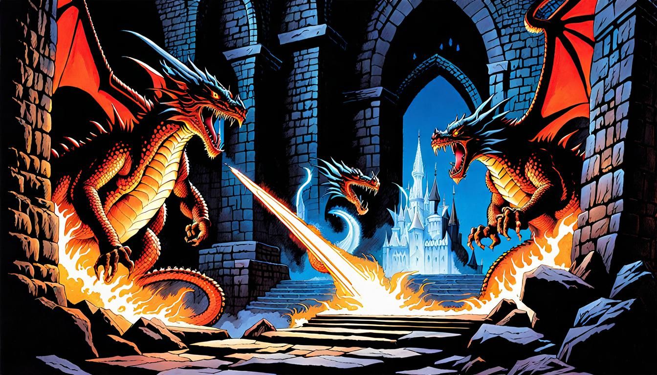 Epic Dragons Crash Wizard Dungeon: Fantasy Art