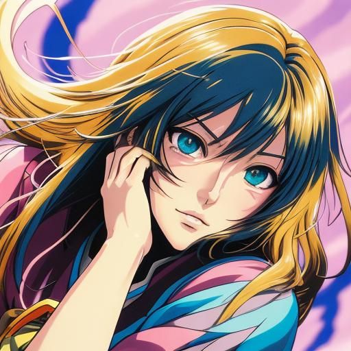 Tender Anime Moment in Vibrant Cel-Shaded Style