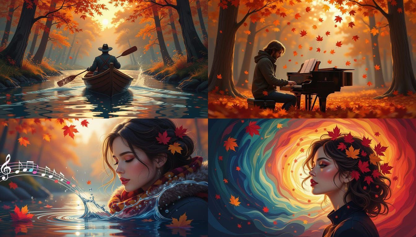 Dreamy Autumn Landscape with Dramatic Lighting