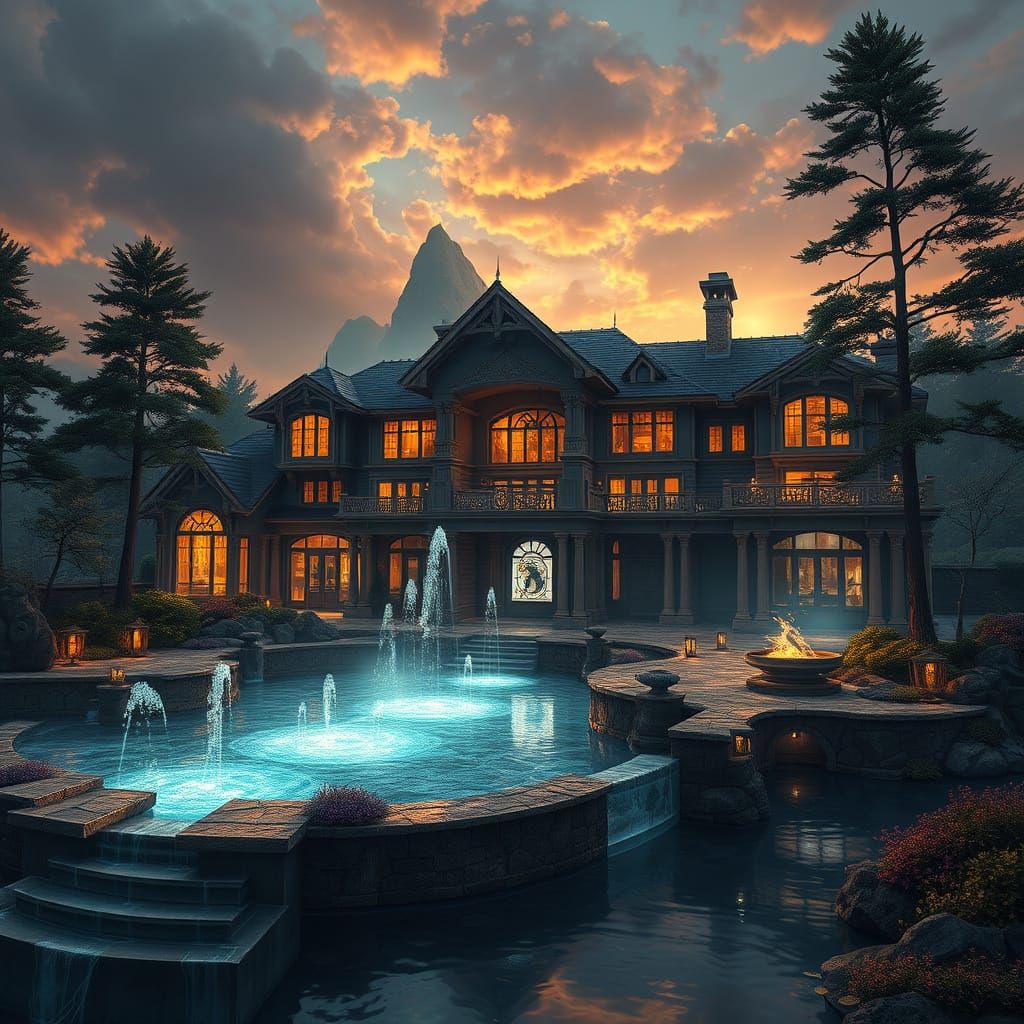 Fantastical Expensive Home Concept Art in 8k