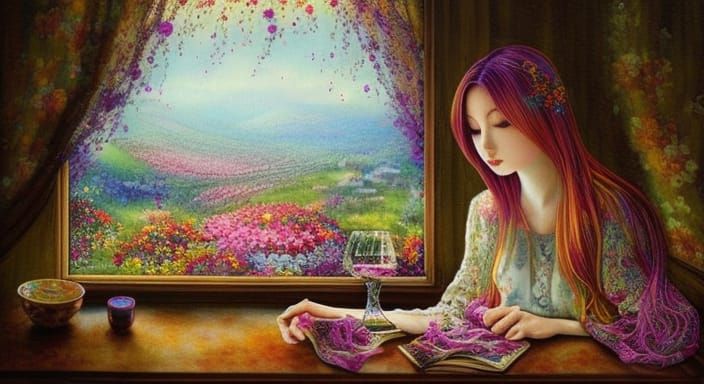 Lace Flower Room: Photorealistic Magic Realism
