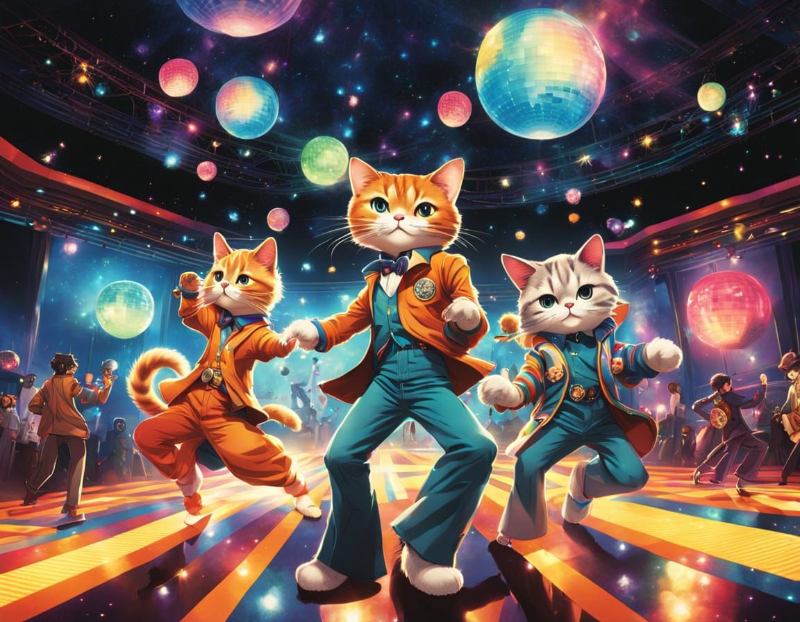 Groovy Disco Cats 