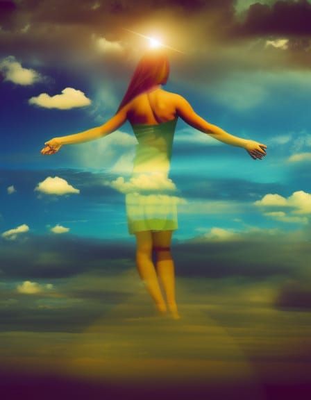 Ethereal Double Exposure: Girl and Landscape