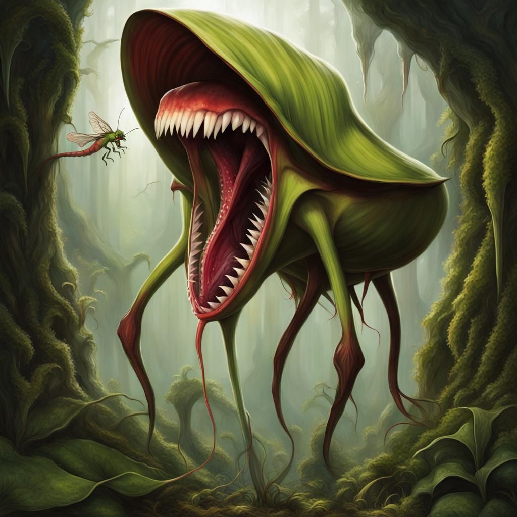 Giant Carnivorous Plant Waiting for Prey