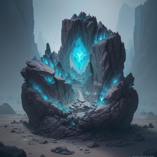 Detailed Matte Painting of Glass Diamonds