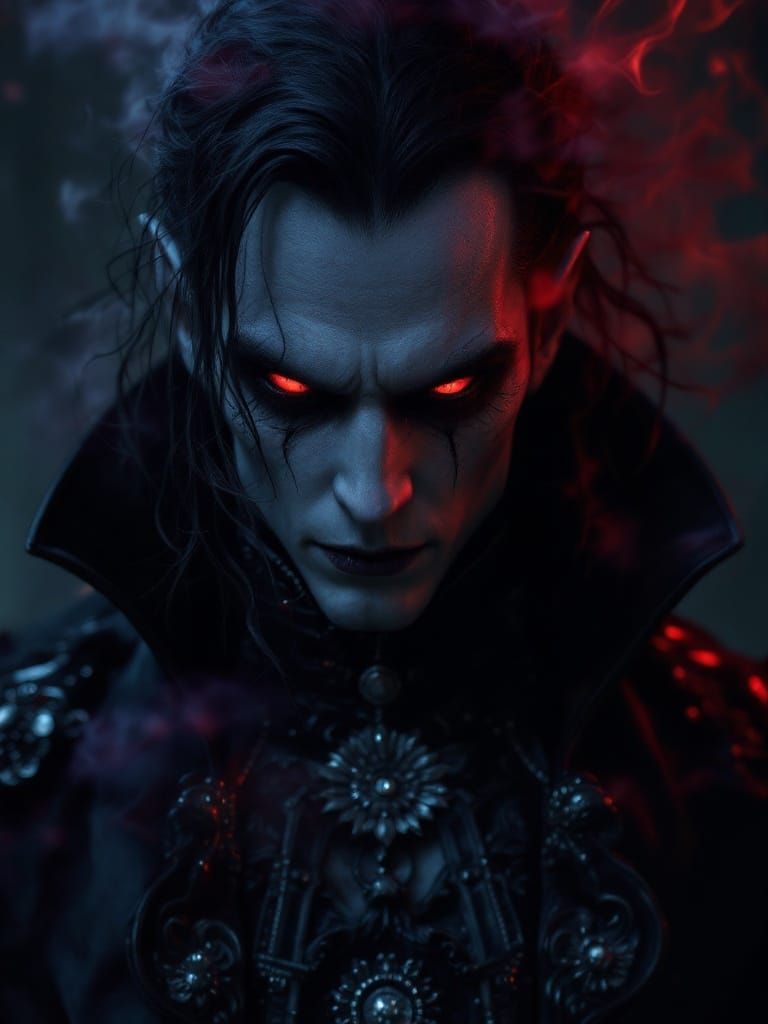 Creepy Vampire Portrait in Art Nouveau Style