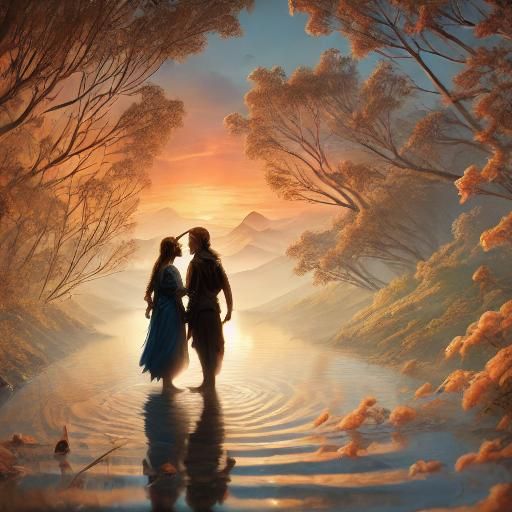 Enchanted Forest Couple in Golden Light