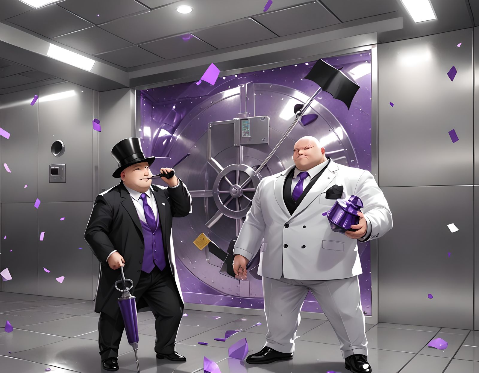 Anime Art: Bank Vault Confrontation