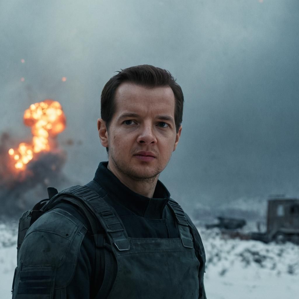 Epic Winter Soldier Cinematic Masterpiece in 35mm Film Aesth...