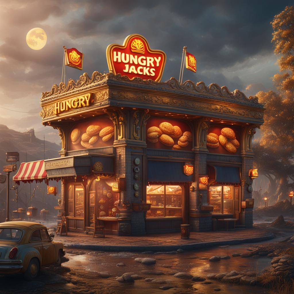 Detailed Matte Painting of a Hungry Jack's