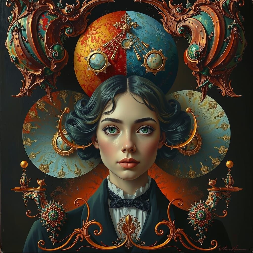 Abstract Fractal Art in Deep Triadic Colors