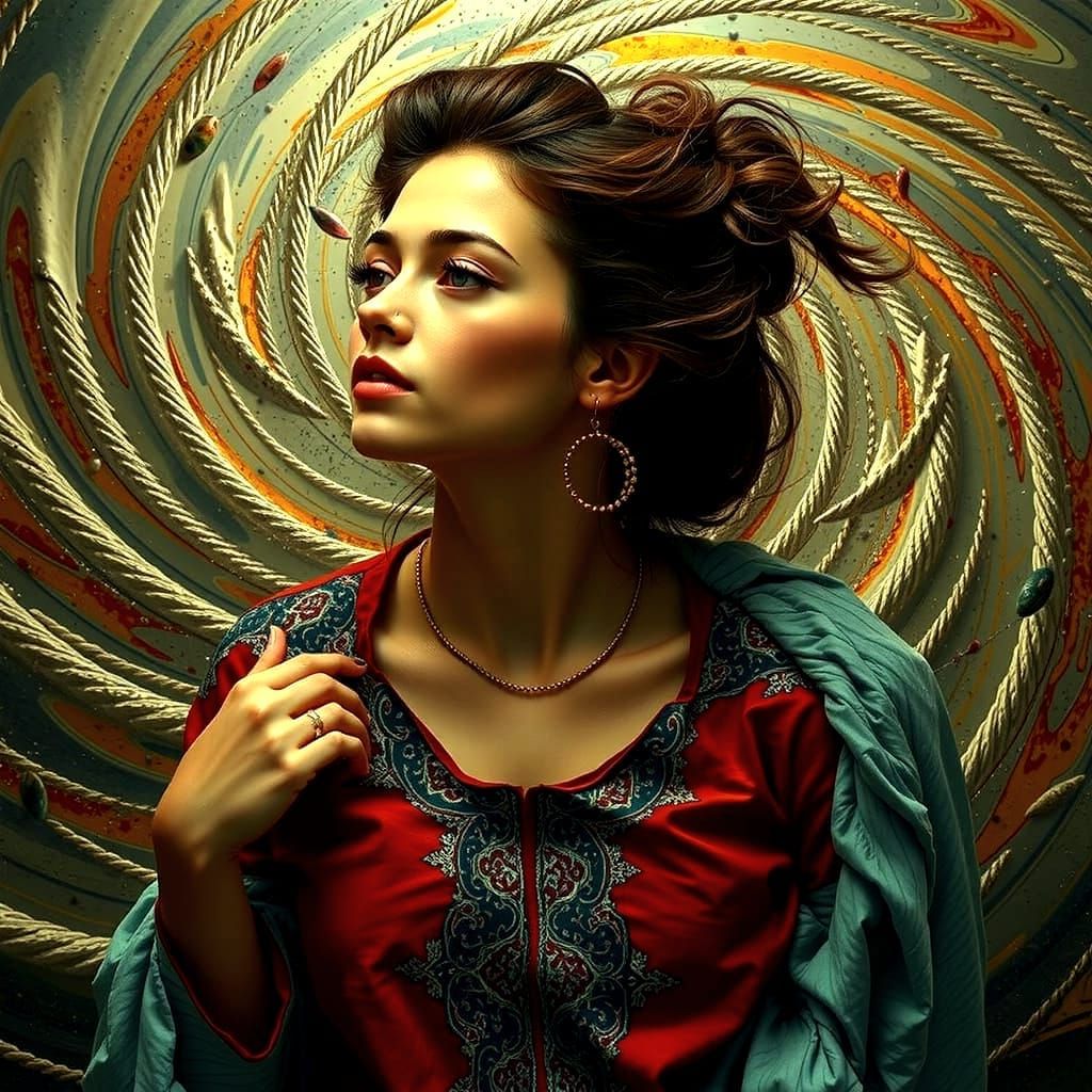 Dynamic Swirling Vortex Abstract Art