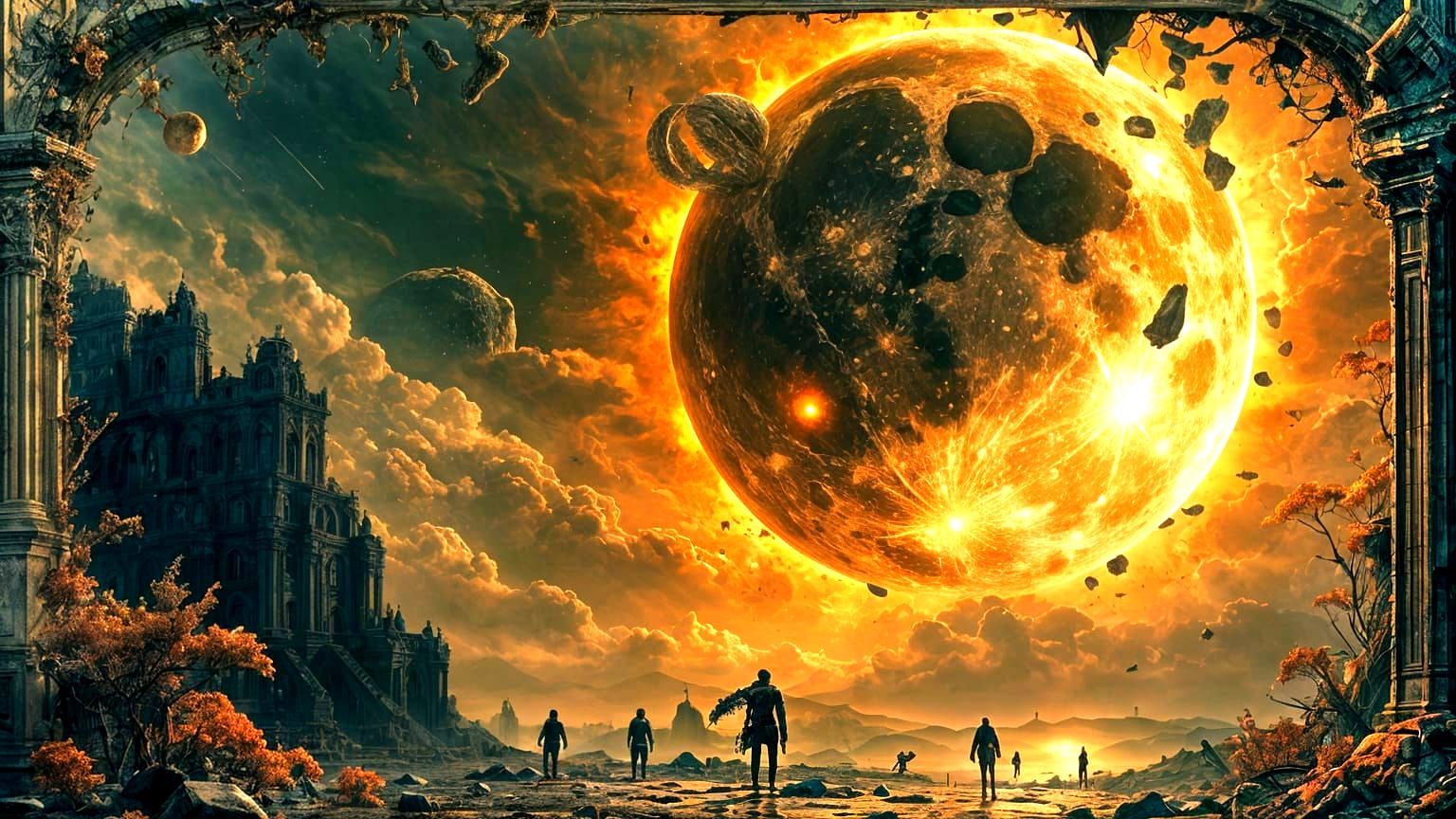 Lovecraftian Horror Devours Moon Over Terrified Earth