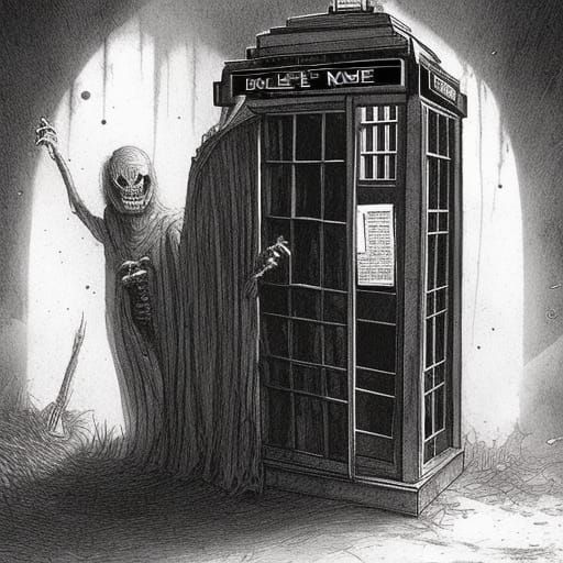 Halloween Tardis in a Gothic Horror Style