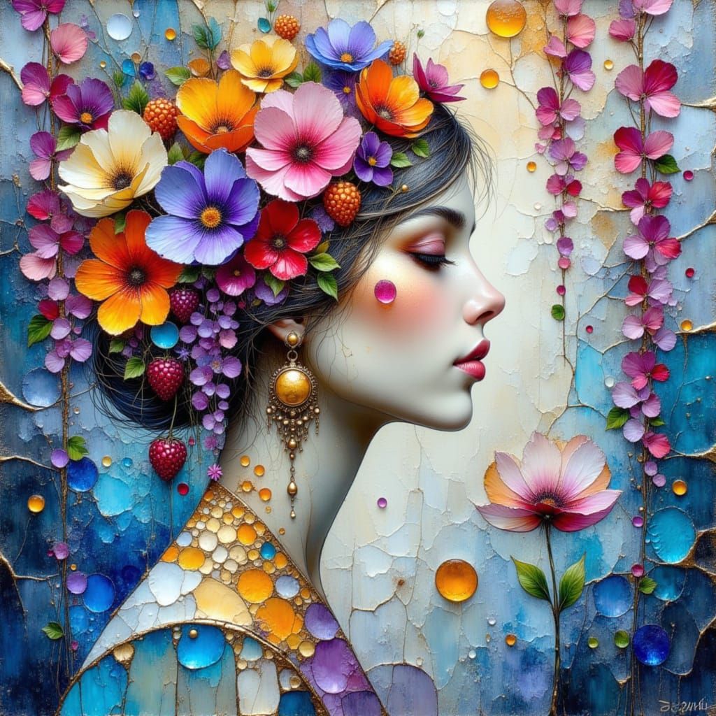 Ethereal Woman in Floral Haven