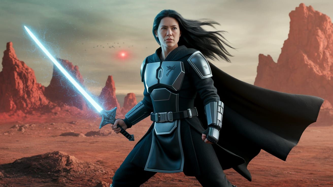 Mandalorian Martial Artist with Energy Katana