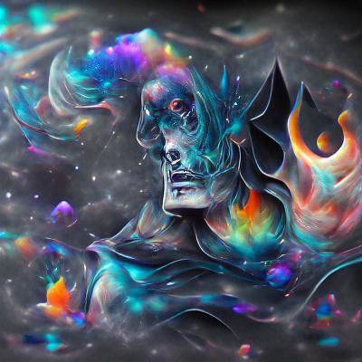 Hades in Holographic Cosmic Astral Illustration