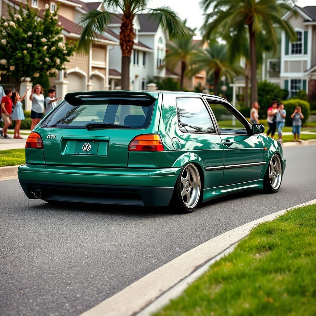 Emerald Green VW GTI Show Car on BBS Wheels