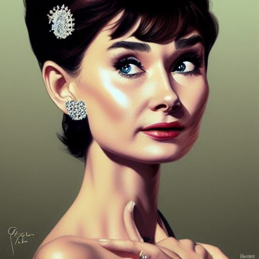 Audrey Hepburn in Diamonds, Vintage 60s Portrait