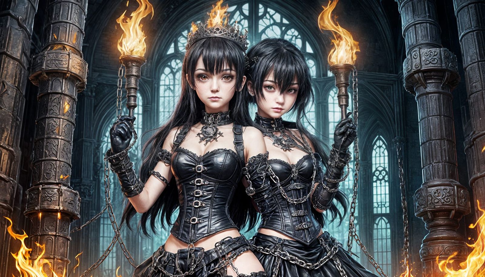 Horrorpunk Princesses in Gothic Dungeon, Anime Style