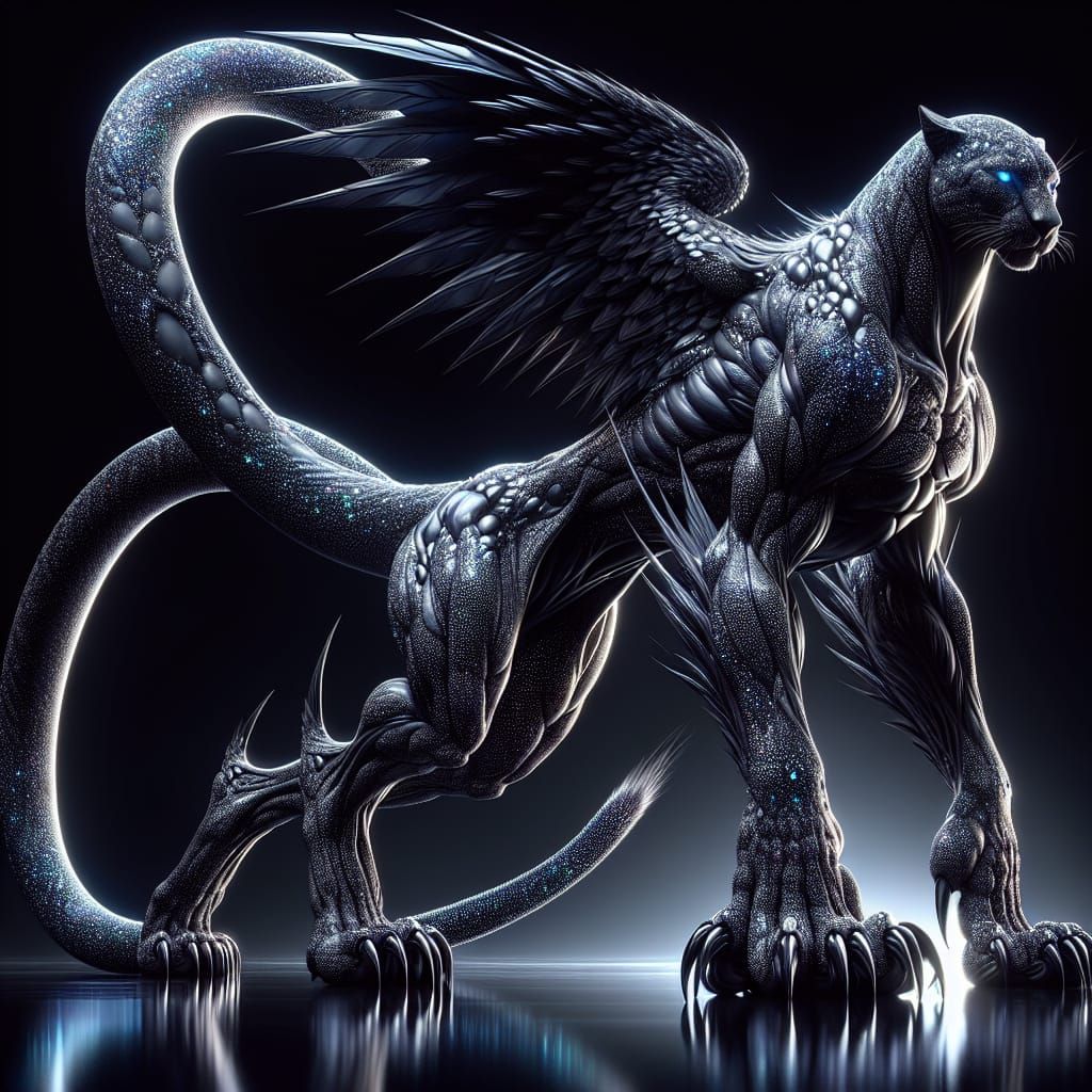 Angelic Cheetah Being in Detailed Matte Painting