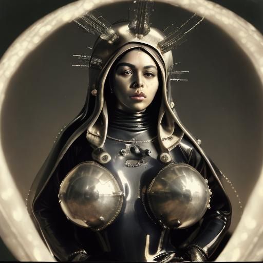 Our Lady of Guadalupe: Giger-Inspired Retrowave